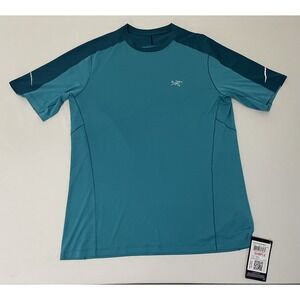 NWT ARC'TERYX Motus Comp SS Men Firoza Blue T-Shirt Sample Medium